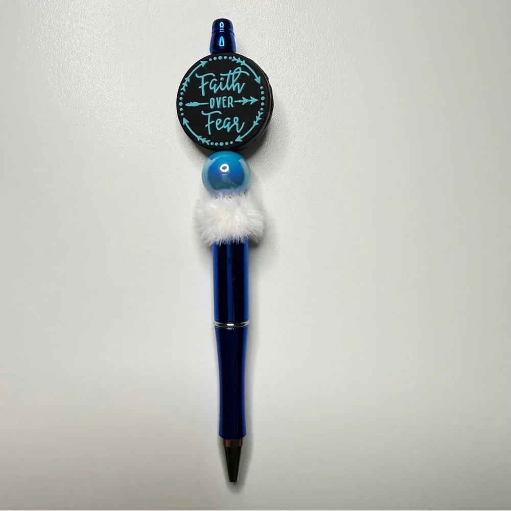 Handmade Faith Over Fear Beadable Pen + Mystery Stickers